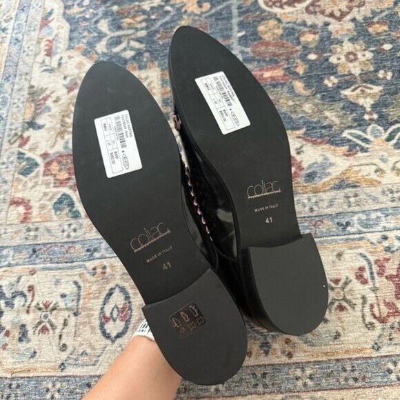 Coliac Women's Pearl Black Loafers Pink Braided Slip On Shoe Size 41 US 10 - Picture 9 of 9